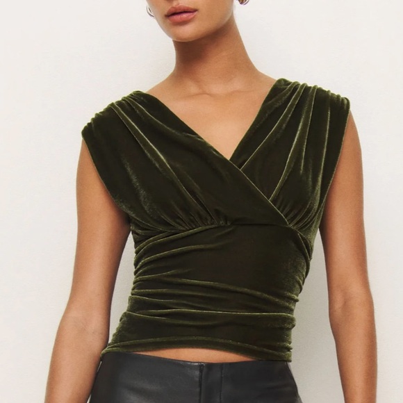 Reformation Amelia Velvet Top, NEW - Picture 2 of 8